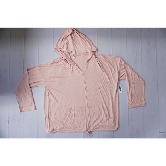 Old Navy Jersey Drawstring-Hem Pullover Hoodie in Light Pink - Size XXL, NWT - Picture 1 of 8